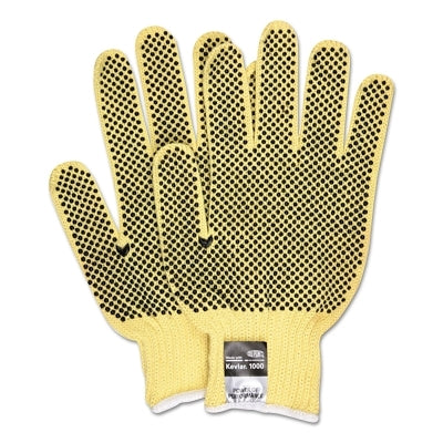 MCR Safety 2-Sided PVC Dotted Gloves, Medium, Yellow/Black PVC Dots (127-9366M)