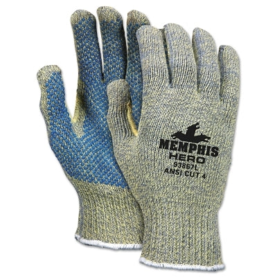 MCR Safety Hero Gloves, X-Small, Salt-and-Pepper/Blue (127-93867XS)