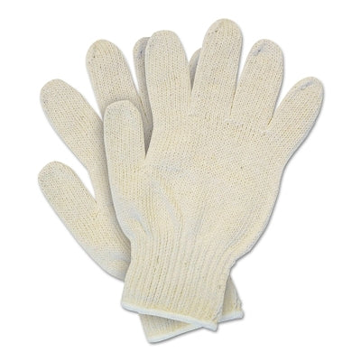 MCR Safety String Knit Gloves, Large, Hemmed, Heavy Weight, Natural (127-9506LM)