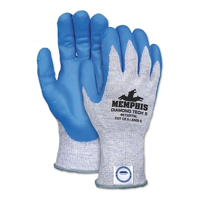 MCR Safety Diamond Tech 5 Gloves, 2X-Large, Blue/White (127-9672DT5XXL)