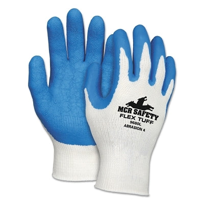 MCR Safety Flex Tuff® Latex Dipped Gloves, Small, Blue/White (127-9680S)