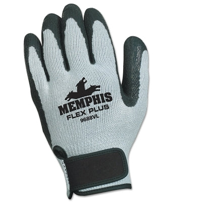 MCR Safety Flex Tuff-II Latex Coated Gloves, Large, Gray/Black (127-9688VL)