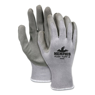 MCR Safety Flex Tuff-II Latex Coated Gloves, Small, Gray (127-9688S)