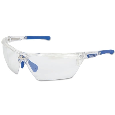 MCR Safety Dominator® DM3 Safety Glasses, Polycarbonate I/O Mirror Lens, Duramass®, Clear Polycarbonate/Blue TPR (135-DM1329)