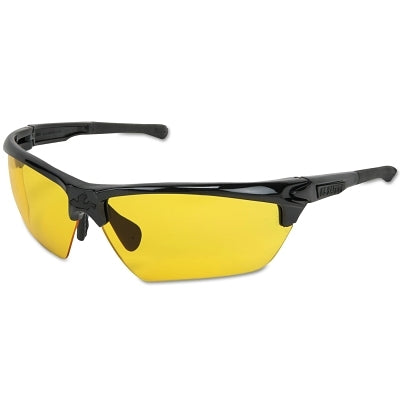 MCR Safety Dominator® DM3 Safety Glasses, Polycarbonate Amber Lens, MAX6®, Black Polycarbonate/TPR (135-DM1334PF)