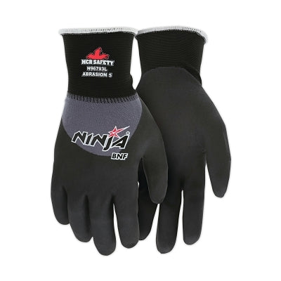 MCR Safety Ninja® BNF Gloves, Large, Black/Gray (127-N96793L)