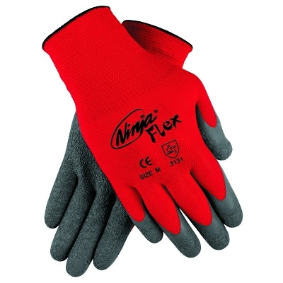 MCR Safety Ninja® Flex N9680 15-ga Nylon Rubber-Latex Coated Gloves, 2X-Large, Gray/Red (127-N9680XXL)