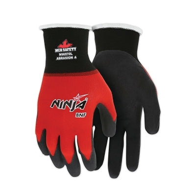 MCR Safety Ninja BNF Gloves, X-Small, Black/Red (127-N96970XS)