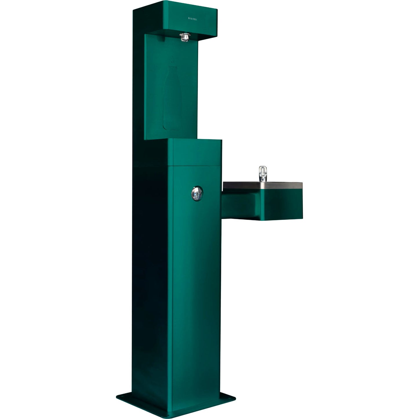 Global Industrial Outdoor Drinking Fountain w/ Bottle Filling Station, Green (WB761216GN)