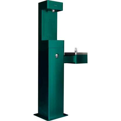 Global Industrial Outdoor Drinking Fountain w/ Bottle Filling Station, Green (WB761216GN)