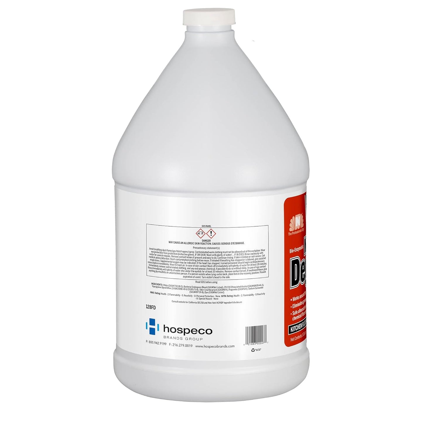 Hospeco® Bio-Enzymatic Multi-Surface Degreaser, 4x1 Gallon (HOS128FD)