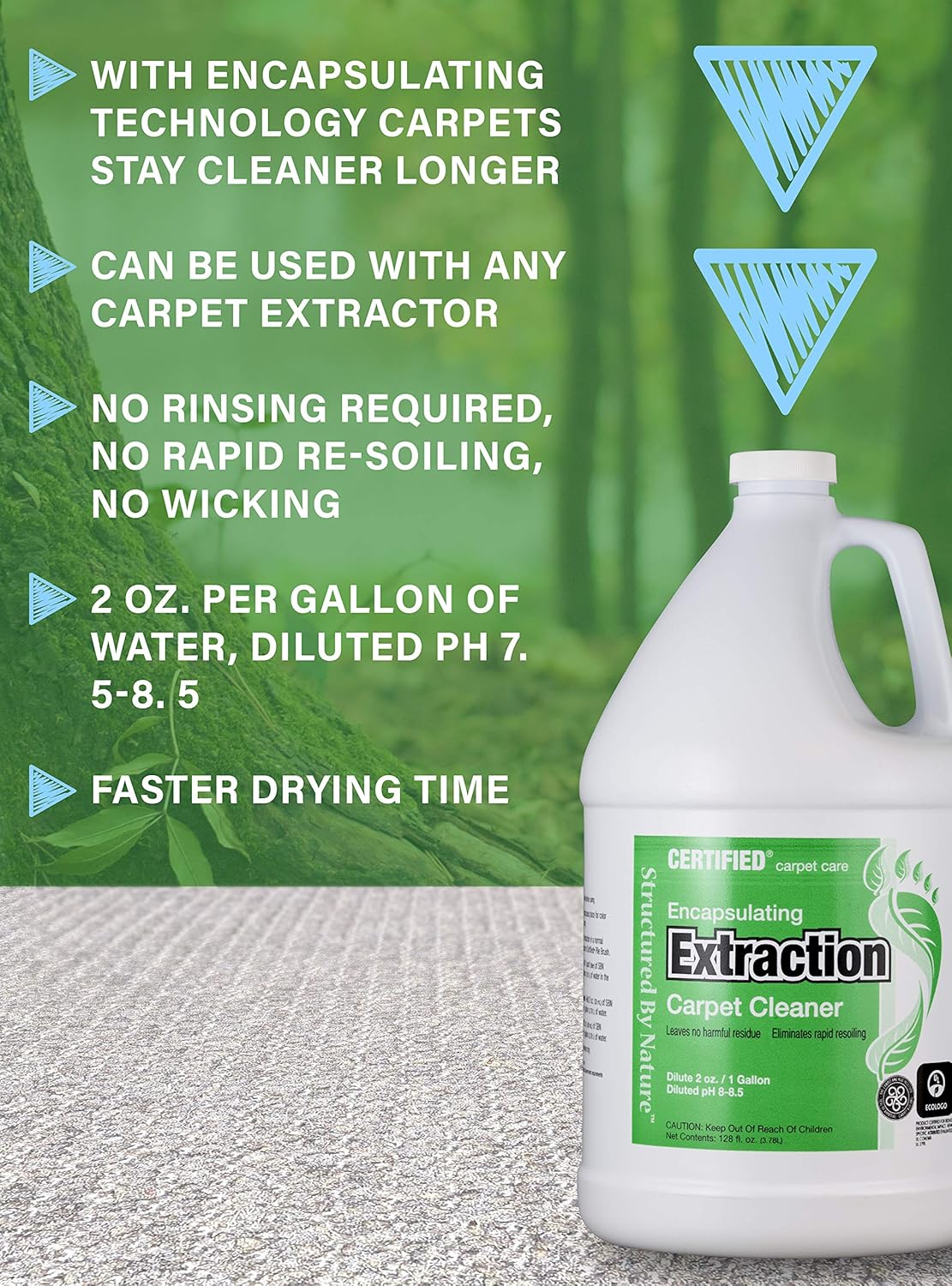 Hospeco® Structured by Nature™ Encapsulating Extraction Carpet Cleaner, 4x1 Gallon (HOS128SBNEXT)