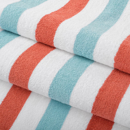 Hospeco® Cabo Cabana Beach Towel 30x70 Orange/Blue, 24/Case (HOSCABOCABANA-OR-BL-CS)