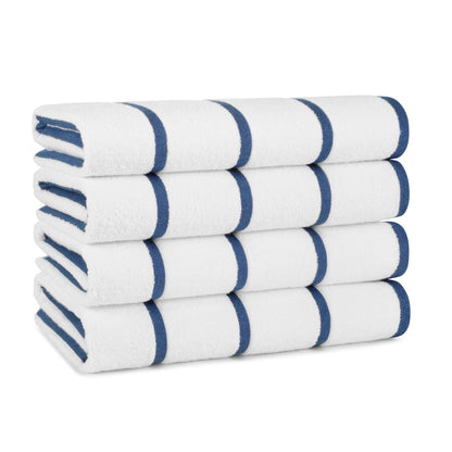 Arkwright Home Las Rayas Beach Towel 30x60 Navy (4/Pack) (PNP-BT-HS3060-15NV)