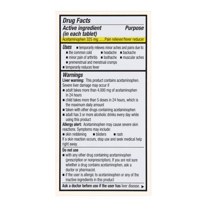 Foster & Thrive™ Pain Relief 325 mg Strength Acetaminophen Tablet 100 per Bottle (1238910_BT)