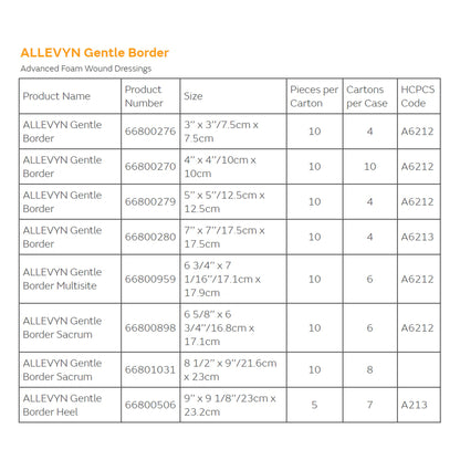 Allevyn Gentle Border Foam Dressing 7 X 7 Inch With Border Film Backing Silicone Gel Adhesive Square Sterile (665774_BX)