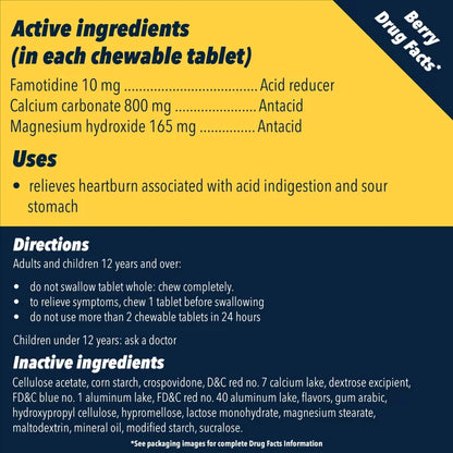 Pepcid® Complete Antacid 800 mg - 165 mg - 10 mg Strength Chewable Tablet 25 per Bottle (1228794_BT)