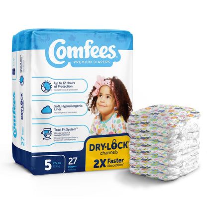 Comfees® Unisex Baby Diaper Size 5 Disposable Moderate Absorbency (993247_CS)
