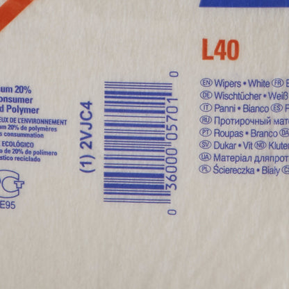 WypAll® L40 Task Wipe Light Duty 56 Count Poly Pack 12 X 12-1/2 Inch NonSterile Disposable (491460_EA)