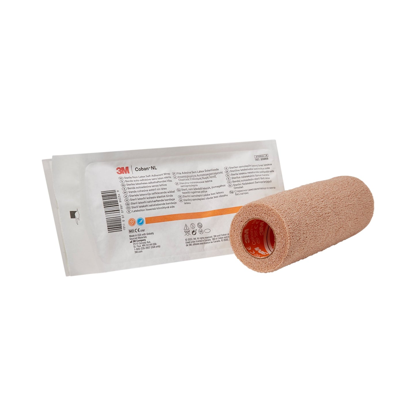 3M™ Coban™ LF Cohesive Bandage 6 Inch X 5 Yard Self-Adherent Closure Tan Sterile Standard Compression (388429_EA)