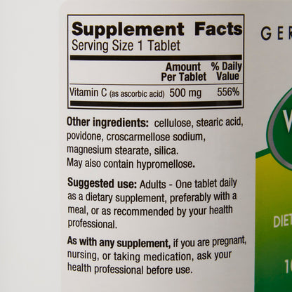 Geri-Care® Vitamin C Supplement Ascorbic Acid 500 mg Strength Tablet 1,000 per Bottle (633787_BT)