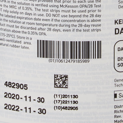 McKesson OPA/28 OPA High-Level Disinfectant RTU Liquid 1 gal. Jug Reusable (852217_CS)