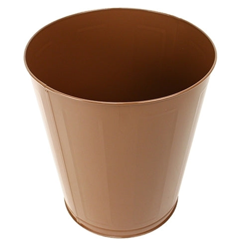 Impact® Round Metal Wastebasket, 28 Quart, Brown, 6/Case (IMP1302-4)