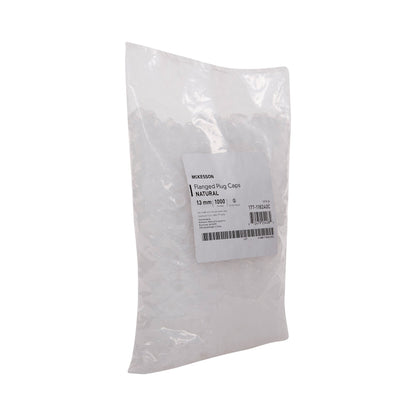 McKesson Tube Closure Polyethylene Flanged Plug Cap Natural 13 mm For Use with 13 mm Blood Drawing Tubes, Glass Test Tubes, Plastic Culture Tubes NonSterile (1175278_CS)