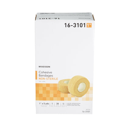 McKesson Cohesive Bandage 1 Inch X 5 Yard Self-adherent Closure Tan NonSterile Standard Compression (464151_PK)