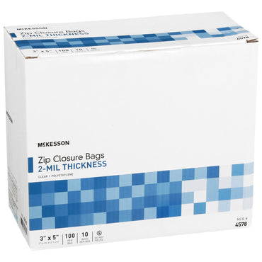 McKesson Reclosable Bag 3 X 5 Inch Polyethylene Clear Zipper Closure (890534_BX)