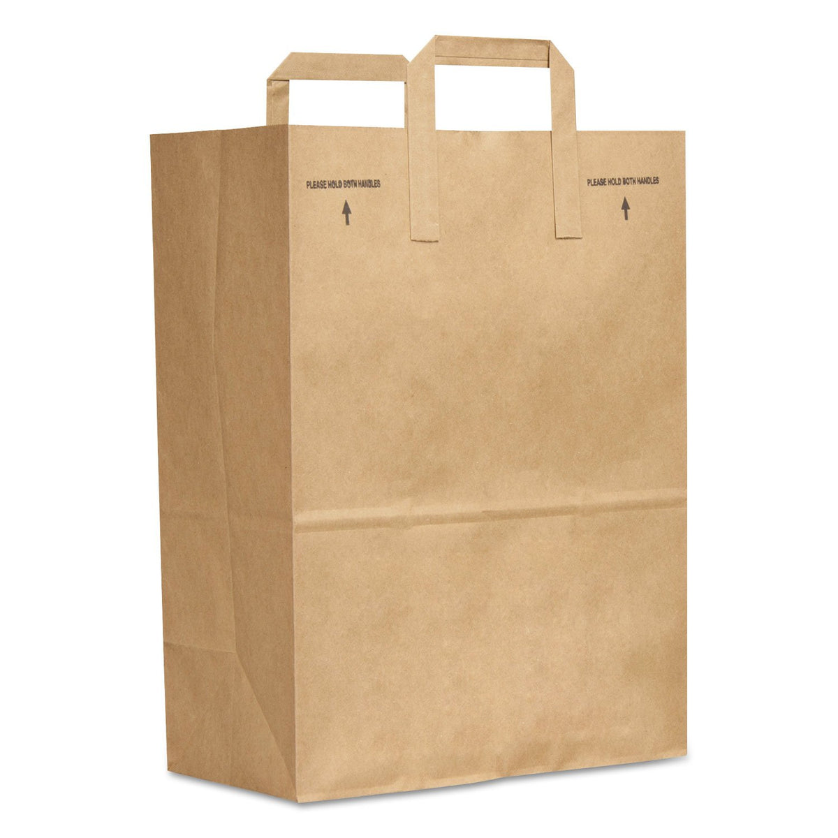 Duro® Dubl Life® 1/6 BBL 70# Recycled Paper Sack with Flat Handle, Kraft, 12" x 7" x 17" (13200882)