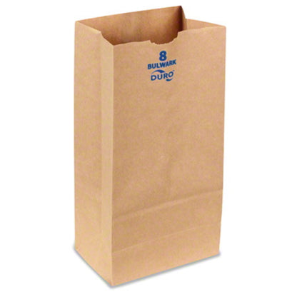 Duro® Bulwark SOS 57# Virgin Paper Bag, Kraft, 8#, 6.13" x 4.13" x 12.44" (13202208)