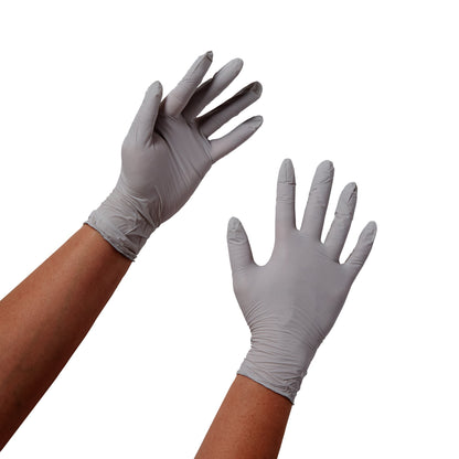STERLING® Exam Glove Medium NonSterile Nitrile Standard Cuff Length Textured Fingertips Gray Chemo Tested (747112_CS)