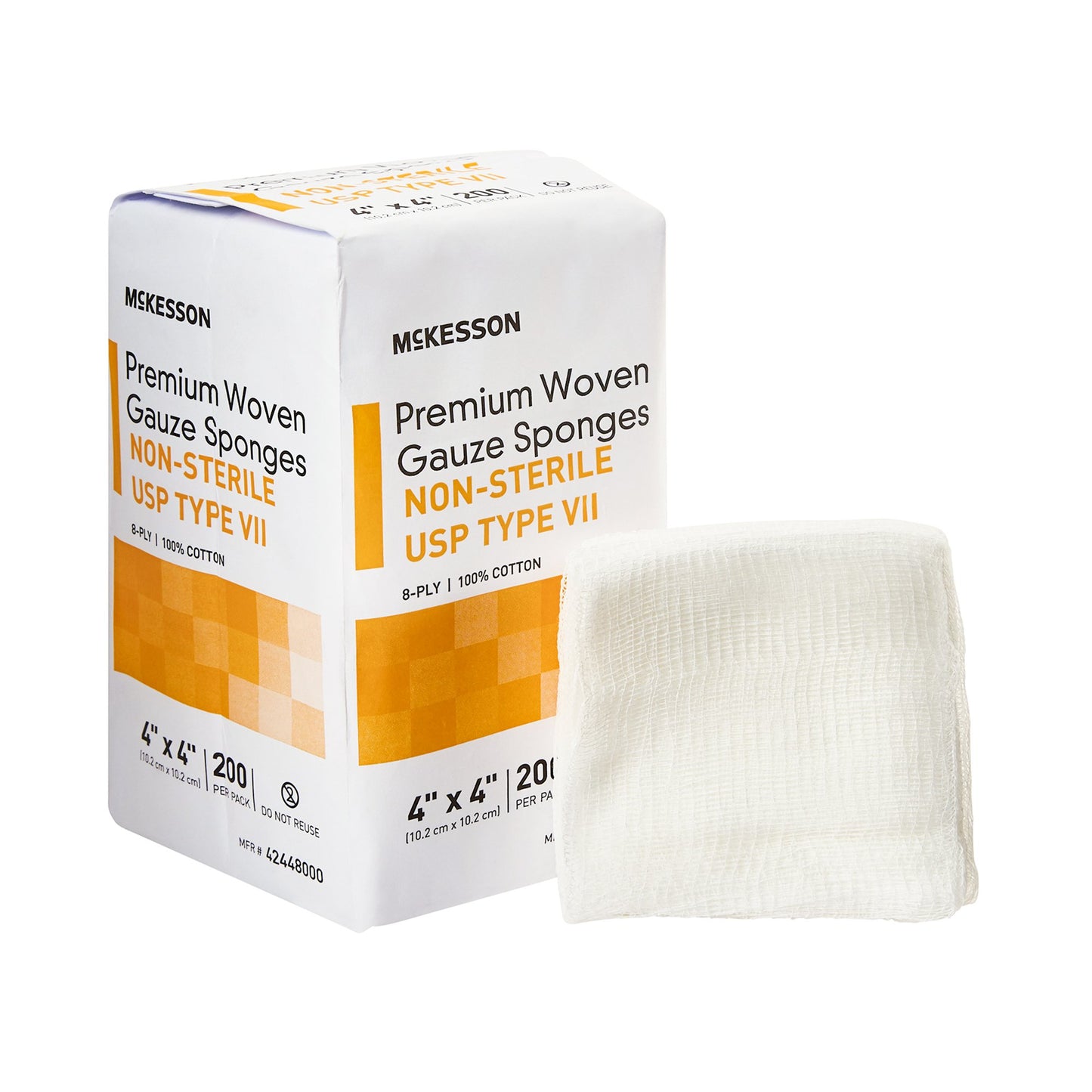 McKesson Gauze Sponge 4 X 4 Inch 8-Ply NonSterile 200 per Pack (1043631_CS)