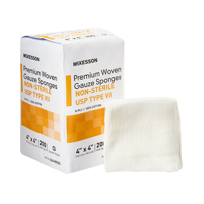 McKesson Gauze Sponge 4 X 4 Inch 8-Ply NonSterile 200 per Pack (1043631_CS)