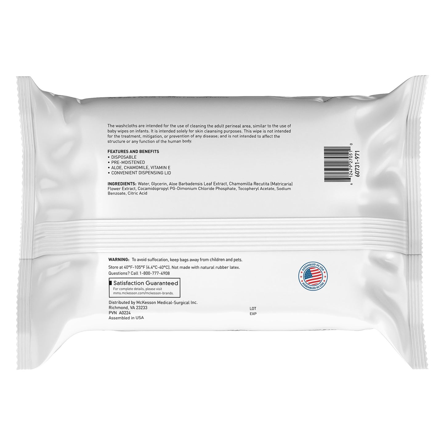 McKesson Personal Cleansing Wipe Soft Pack Unscented 96 Count (1246812_CS)