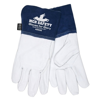 MCR Safety Gloves For Glory, Leather, Medium, White (135-4850K-MED)