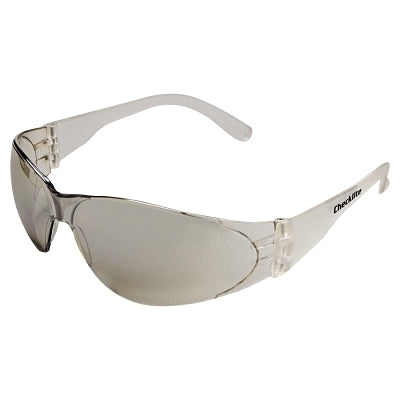 MCR Safety Checklite® CL1 Frameless Safety Glasses, Polycarbonate I/O Clear Mirror Lens, Duramass®, Clear Polycarbonate Temples (135-CL119)