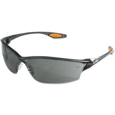 MCR Safety Law 2 Protective Eyewear, Gray Lens, Duramass Anti-Fog, Black Frame, Nylon (135-LW212AF)