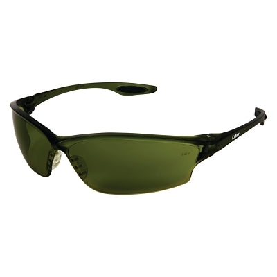MCR Safety Law® LW2 Series Safety Glasses, Green Filter 5.0 Lens, TPR Nose Piece and Temple Inserts, Green Frame (135-LW2150)