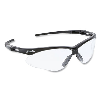 MCR Safety Memphis MP1 Safety Glasses, Clear, Polycarbonate Lens, MAX36® Dual-Coated, Black Frame/Temple (135-MP110DC)