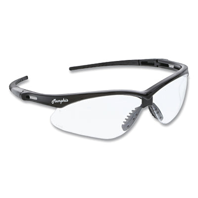 MCR Safety Memphis MP1 Safety Glasses, Clear, Polycarbonate Lens, MAX6® Anti-Fog Coating, Black Frame/Temple (135-MP110PF)