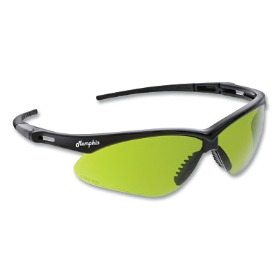 MCR Safety Memphis MP1 Safety Glasses, Green Filter 2.0, Polycarbonate Lens, Duramass® Scratch Resistant Coating, 2.0, Black Fr/Temple (135-MP1120)
