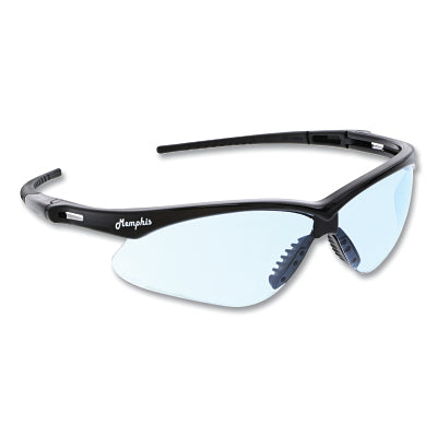 MCR Safety Memphis MP1 Safety Glasses, Light Blue, Polycarbonate Lens, Duramass® Scratch Resistant Coating, Black Frame/Temple (135-MP113)