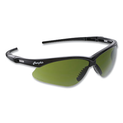 MCR Safety Memphis MP1 Safety Glasses, Green Filter 3.0, Polycarbonate Lens, Duramass® Scratch Resistant Coating, 2.0, Black Fr/Temple (135-MP1130)