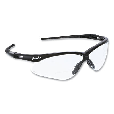 MCR Safety Memphis MP1 Safety Glasses, Clear, Polycarbonate Lens, Duramass® Scratch Resistant Coating, Black Frame/Temple, 1.0 Diopter (135-MPH10)