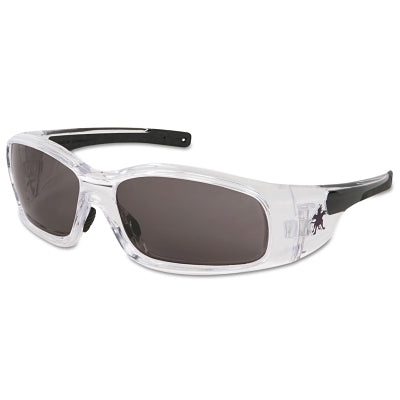 MCR Safety Swagger Safety Glasses, Gray Lens, Duramass Anti-Fog, Black/Clear Frame (135-SR142AF)
