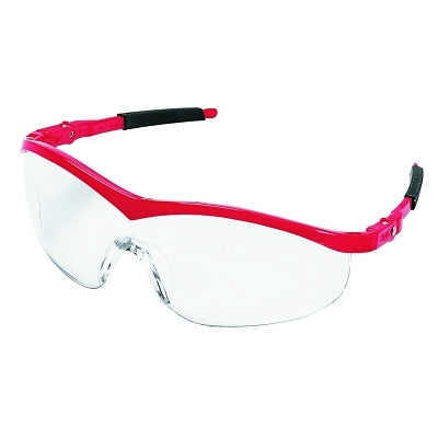 MCR Safety Storm Protective Eyewear, Clear Lens, Duramass Hard Coat, Red Frame, Nylon (135-ST130)