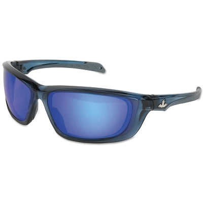 MCR Safety USS Defense Safety Glasses, Gray Lens, Mirror, Translucent Dark Blue Frame (135-UD128B)