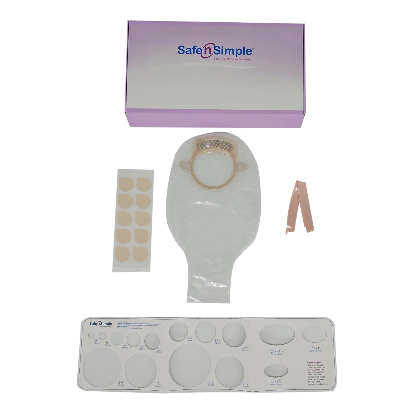 Safe n Simple™ Ostomy Pouch Two-Piece System 12 Inch Length Without Barrier Drainable (1242508_BX)